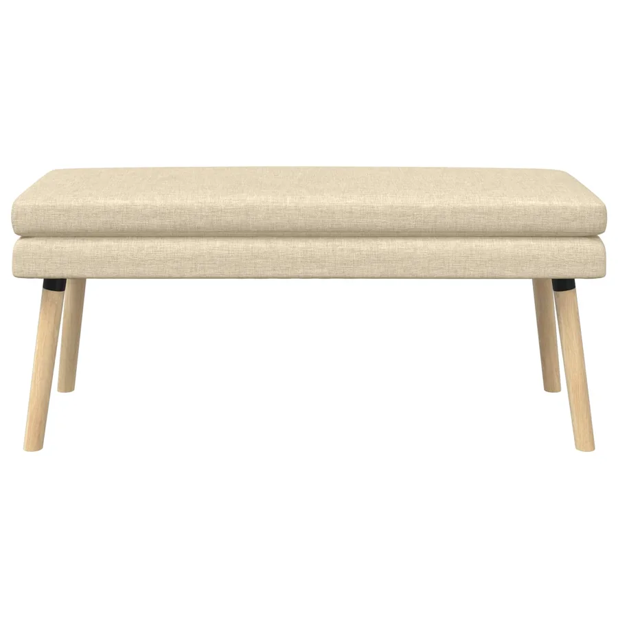 Banc à double couche Crème 110 x 40 x 47 cm Tissu - 5