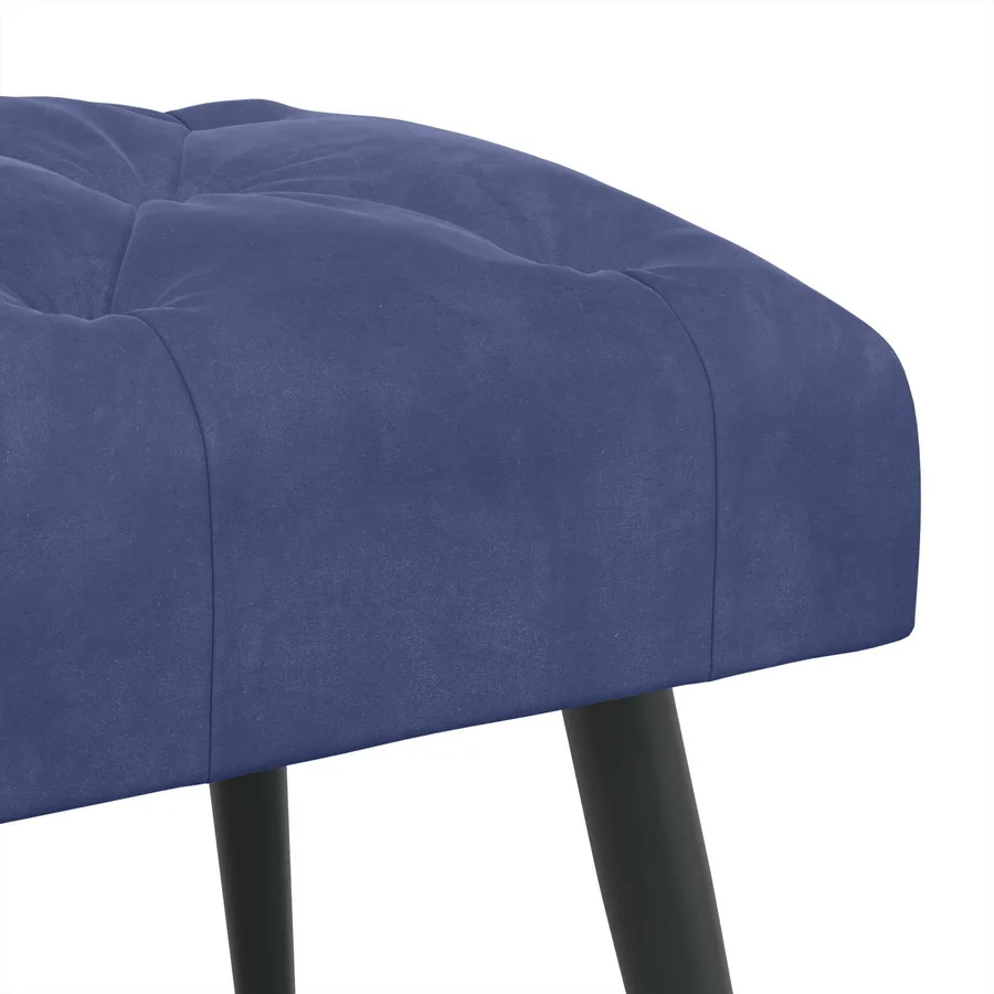 Banc avec capitonnage bouton Bleu police 110 x 40 x 46 cm - 6