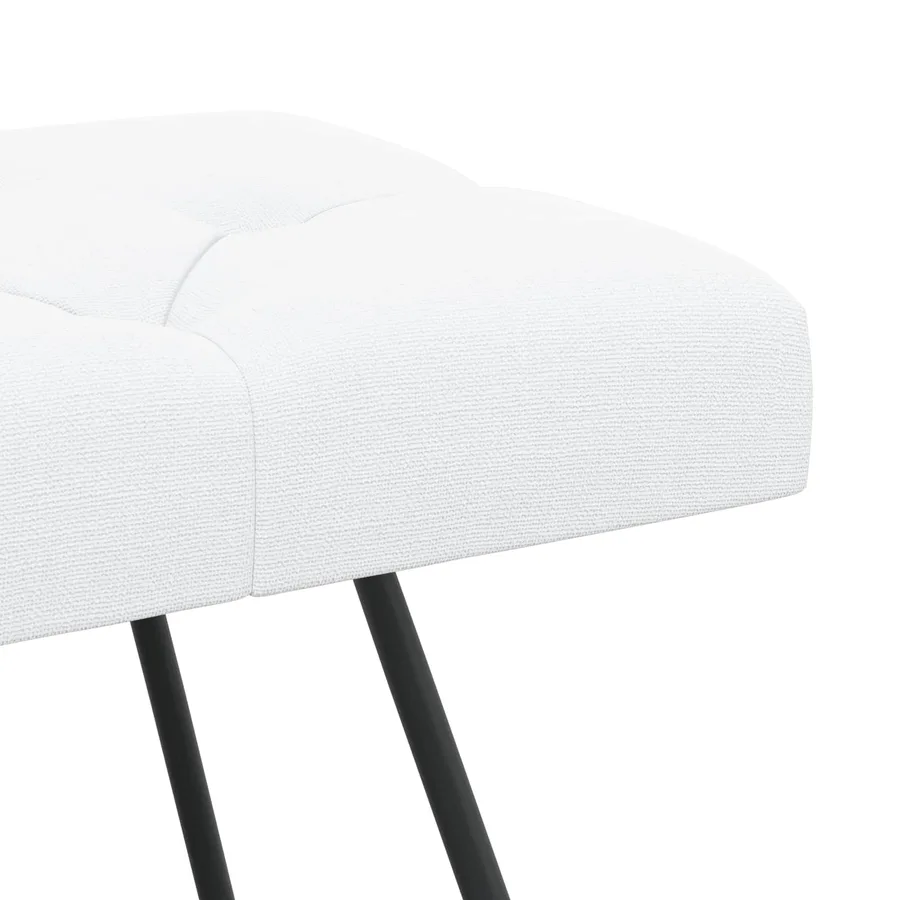 Banc avec capitonnage bouton Blanc 110 x 40 x 46 cm Tissu - 6