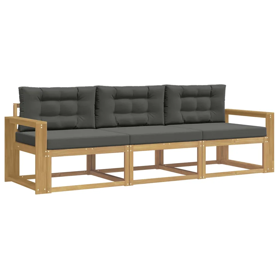 Ensemble de canapés d'extérieur 3 pcs Blanc et anthracite - 2