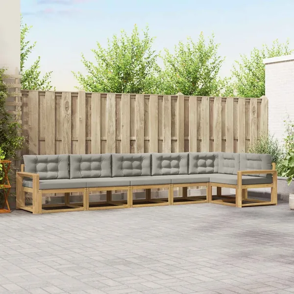Ensemble de canapés d'extérieur 4 pcs Blanc et gris clair