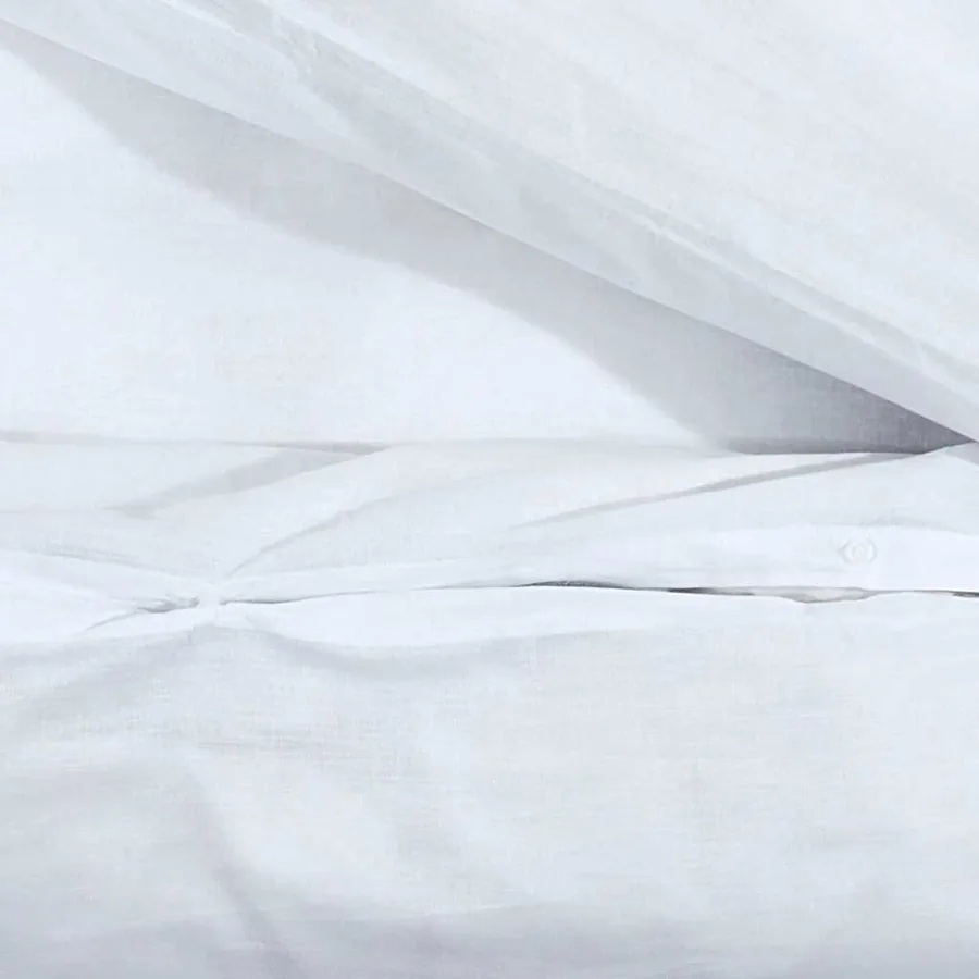 Ensemble de housse de couette Blanc 155x220 cm Coton - 8
