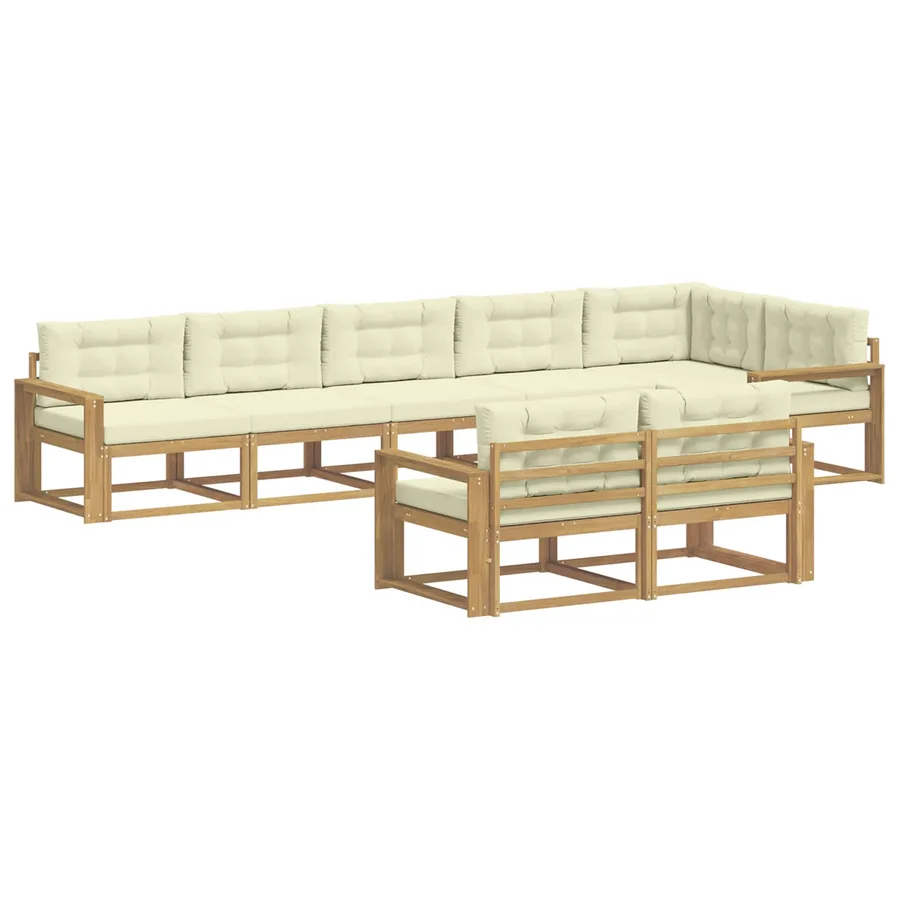Ensemble de canapés d'extérieur 6 pc Blanc et crème Polyester - 2