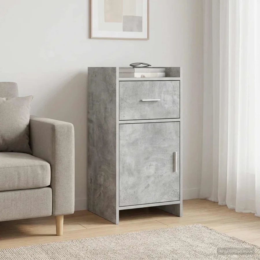 Buffet Gris béton 40 x 36 x 80 cm Bois d'ingénierie