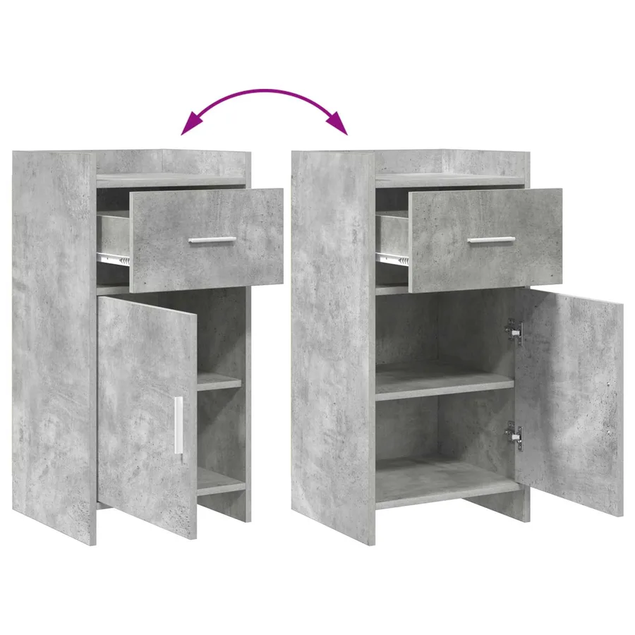 Buffet Gris béton 40 x 36 x 80 cm Bois d'ingénierie - 9