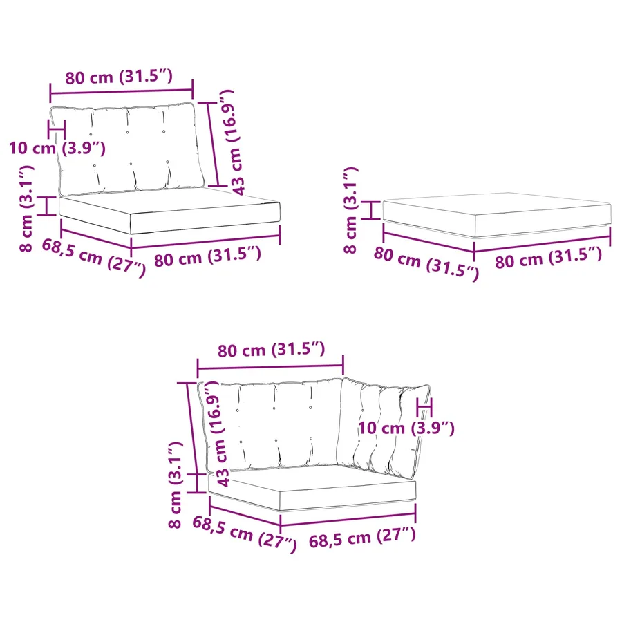 Ensemble de canapés d'extérieur 7 pcs Blanc et crème - 13