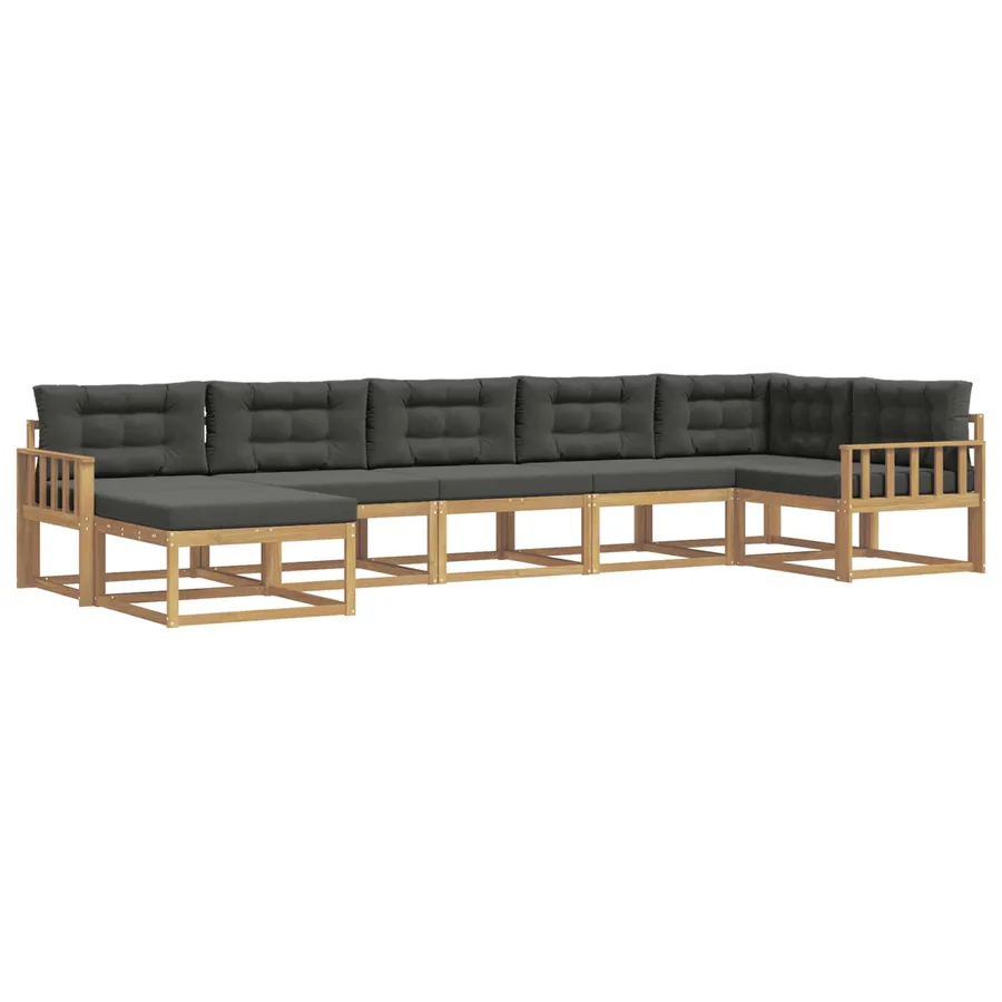 Ensemble de canapés d'extérieur 7 pcs Blanc et anthracite - 2
