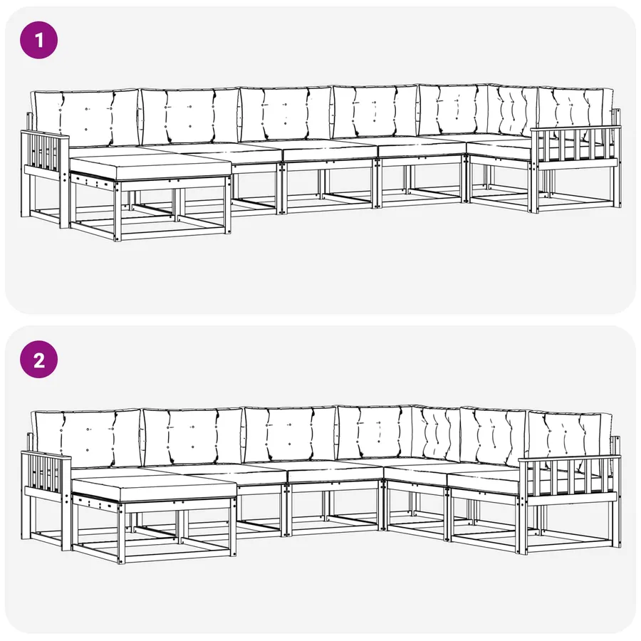 Ensemble de canapés d'extérieur 7 pcs Blanc et anthracite - 7
