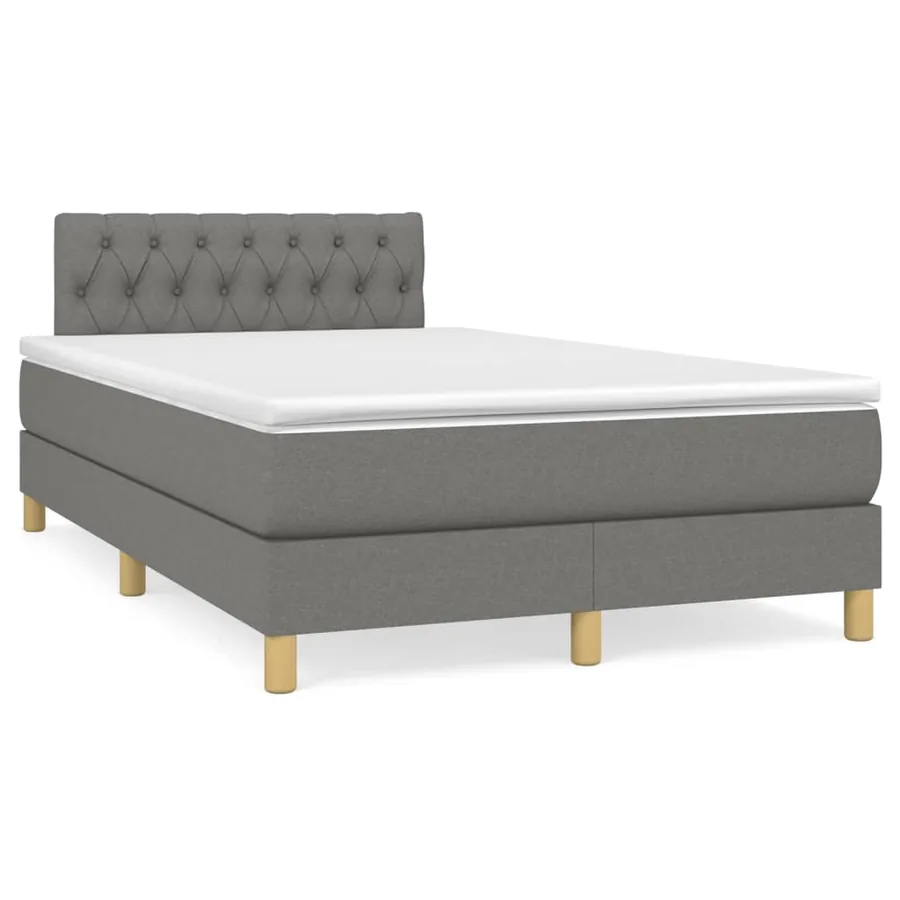Sommier à lattes de lit avec matelas Gris foncé 120x200cm Tissu - 2
