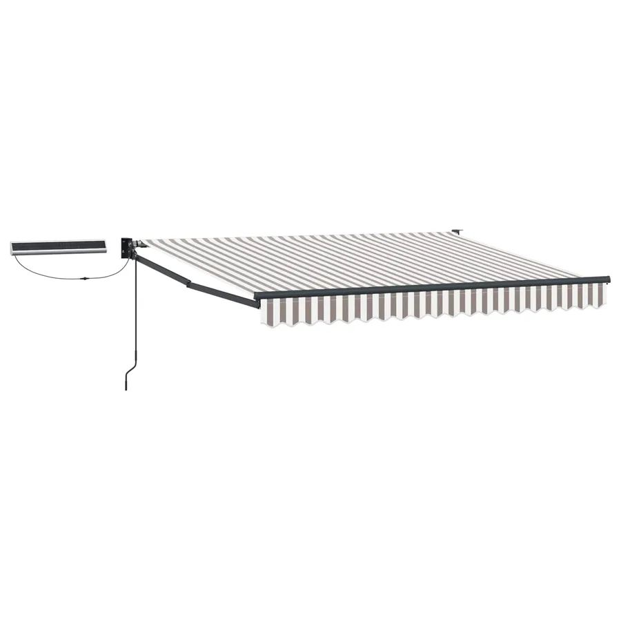 Auvent rétractable électrique Gris clair et blanc - 2