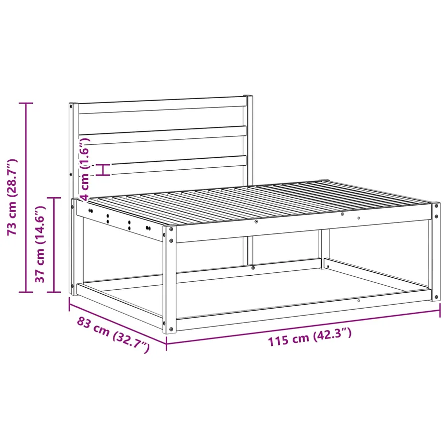Canapé d'extérieur en bout Blanc 115 x 83 x 73 cm - 9
