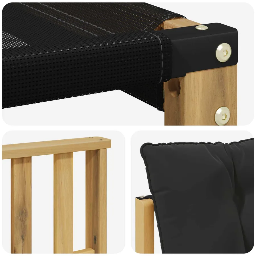 Ensemble de canapés d'extérieur 5 pcs Blanc et noir - 7