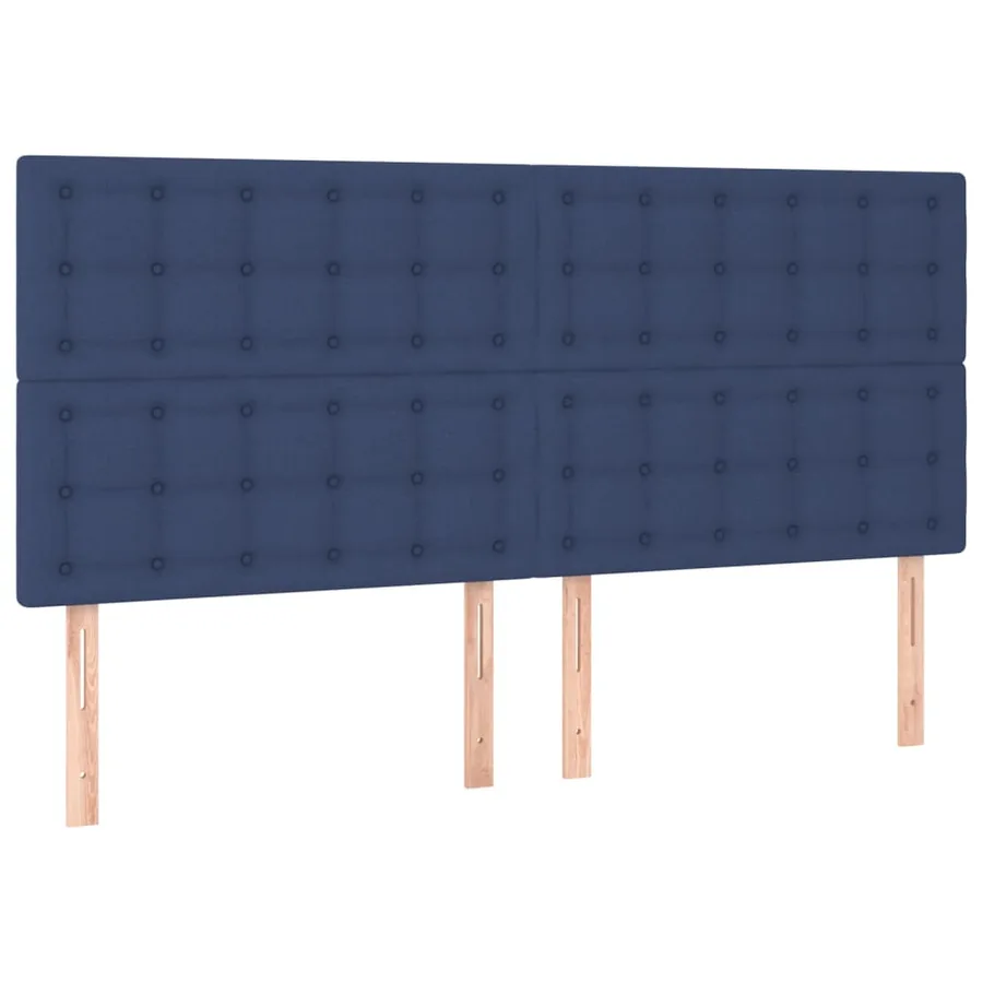 Sommier à lattes de lit avec matelas Bleu 200x200 cm Tissu - 6