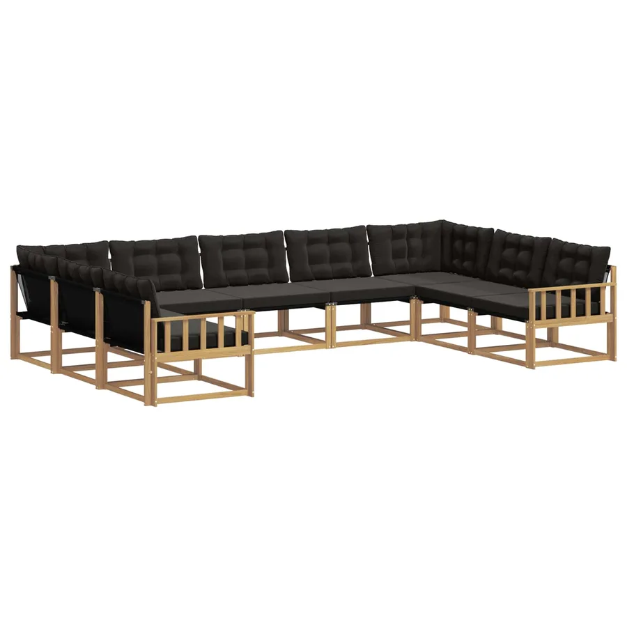 Ensemble de canapés d'extérieur 9 pcs Blanc et noir - 2