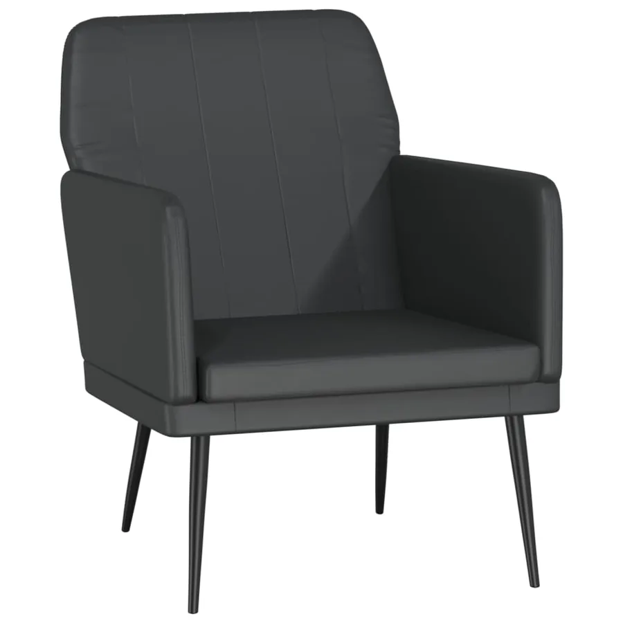 Fauteuil Noir 61x78x80 cm Similicuir - 2