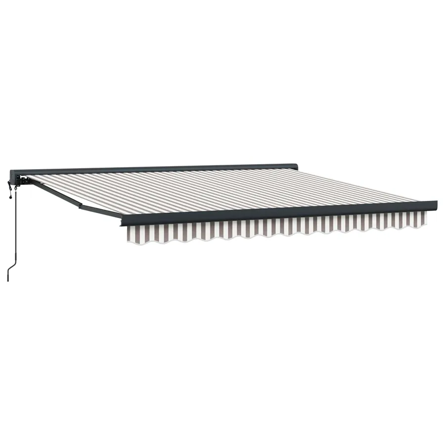 Auvent rétractable Gris clair et blanc 450 × 300 cm - 2