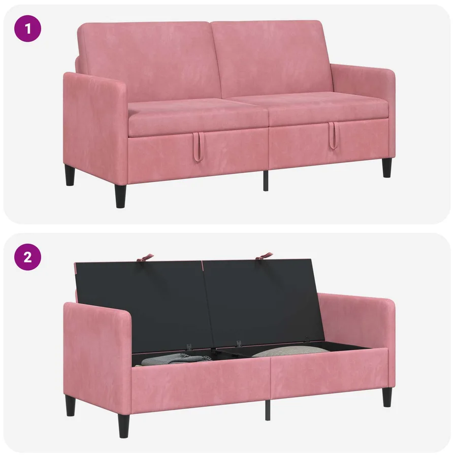 Sofa avec rangement Rose 172 x 78 x 87 cm Polyester - 7