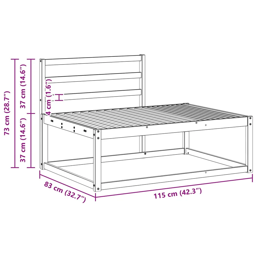 Ensemble de canapés d'extérieur Blanc 230,5 x 83 x 73 cm - 8