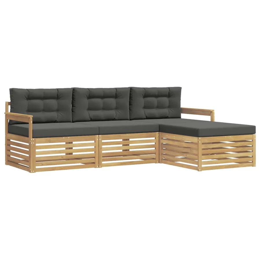 Ensemble de canapés d'extérieur 4 pc Blanc et anthracite - 2