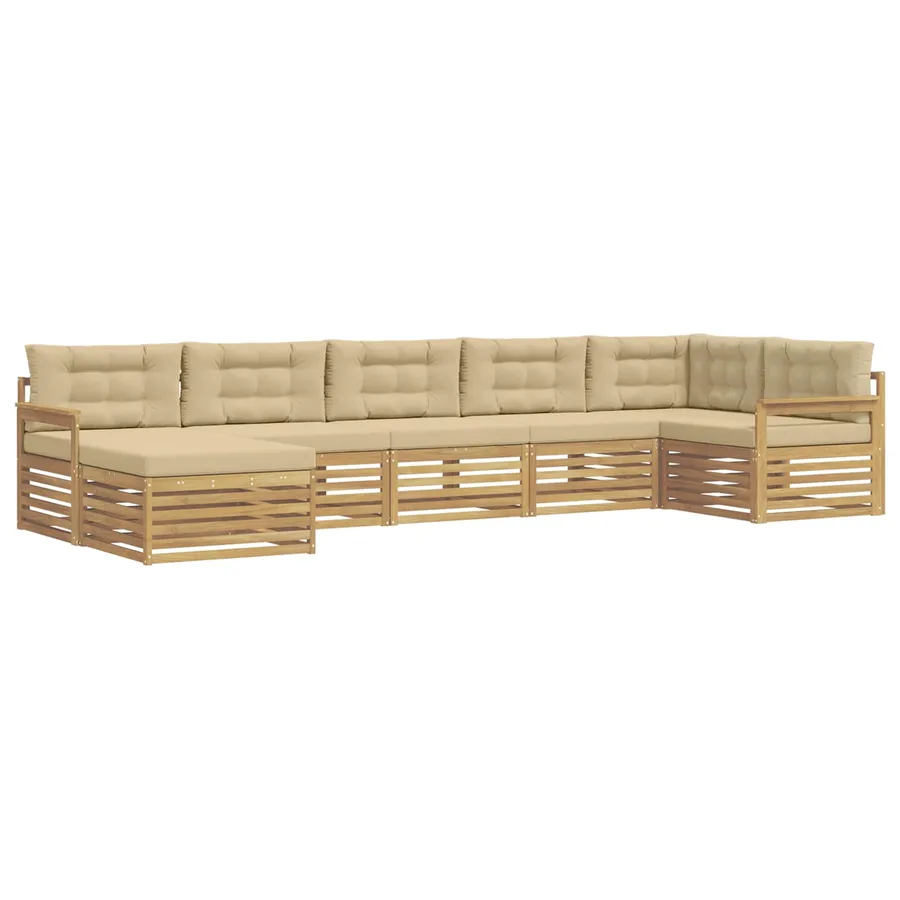 Ensemble de canapés d'extérieur 7 pc Blanc et Beige - 2
