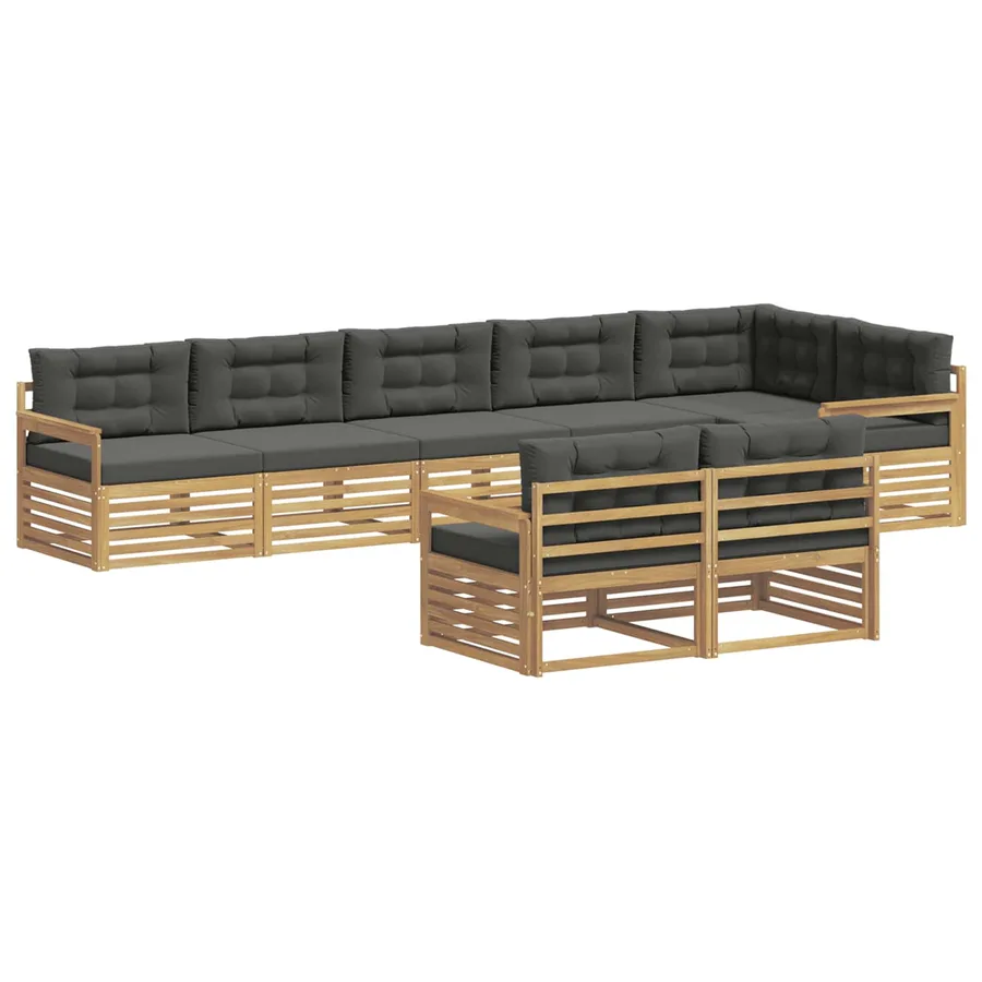 Ensemble de canapés d'extérieur 8 pc Blanc et anthracite - 2