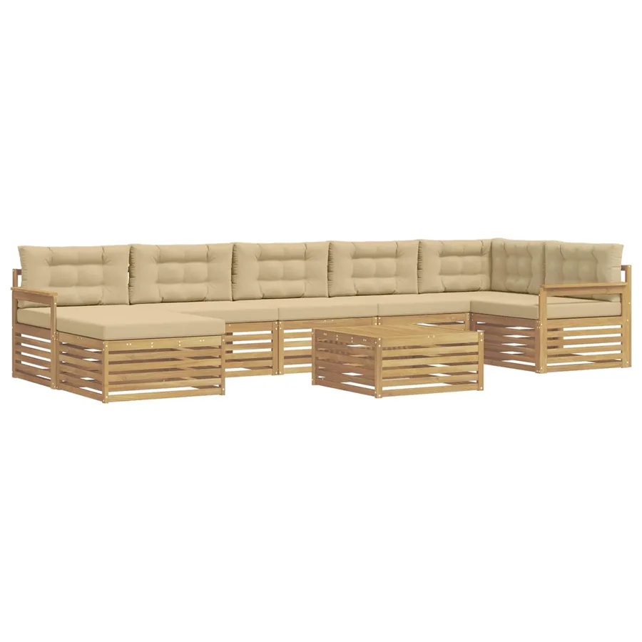 Ensemble de canapés d'extérieur 8 pc Blanc et Beige - 2
