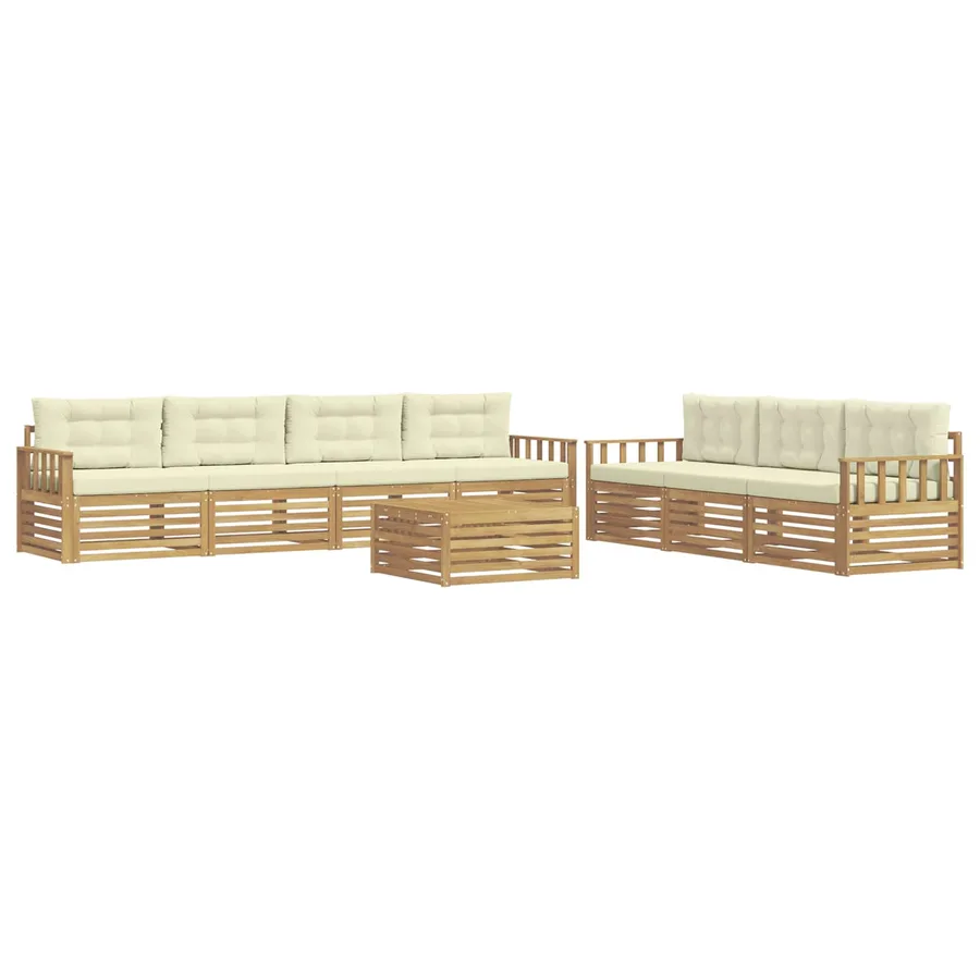Ensemble de canapés d'extérieur 8 pc Blanc et crème Polyester - 2