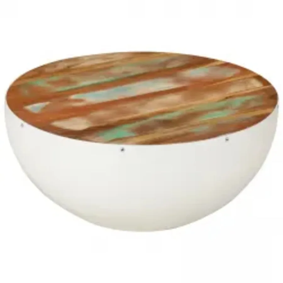 Table basse Forme de bol Bois de récupération massif 60x60x30cm - 12