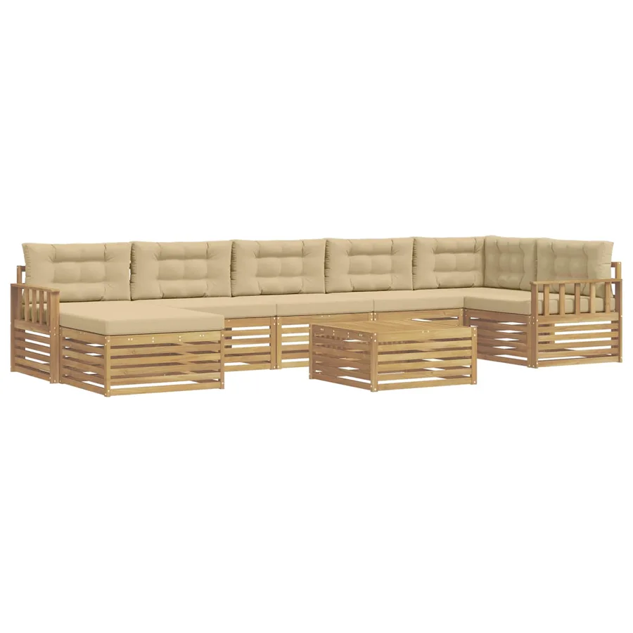Ensemble de canapés d'extérieur 8 pc Blanc et Beige - 2
