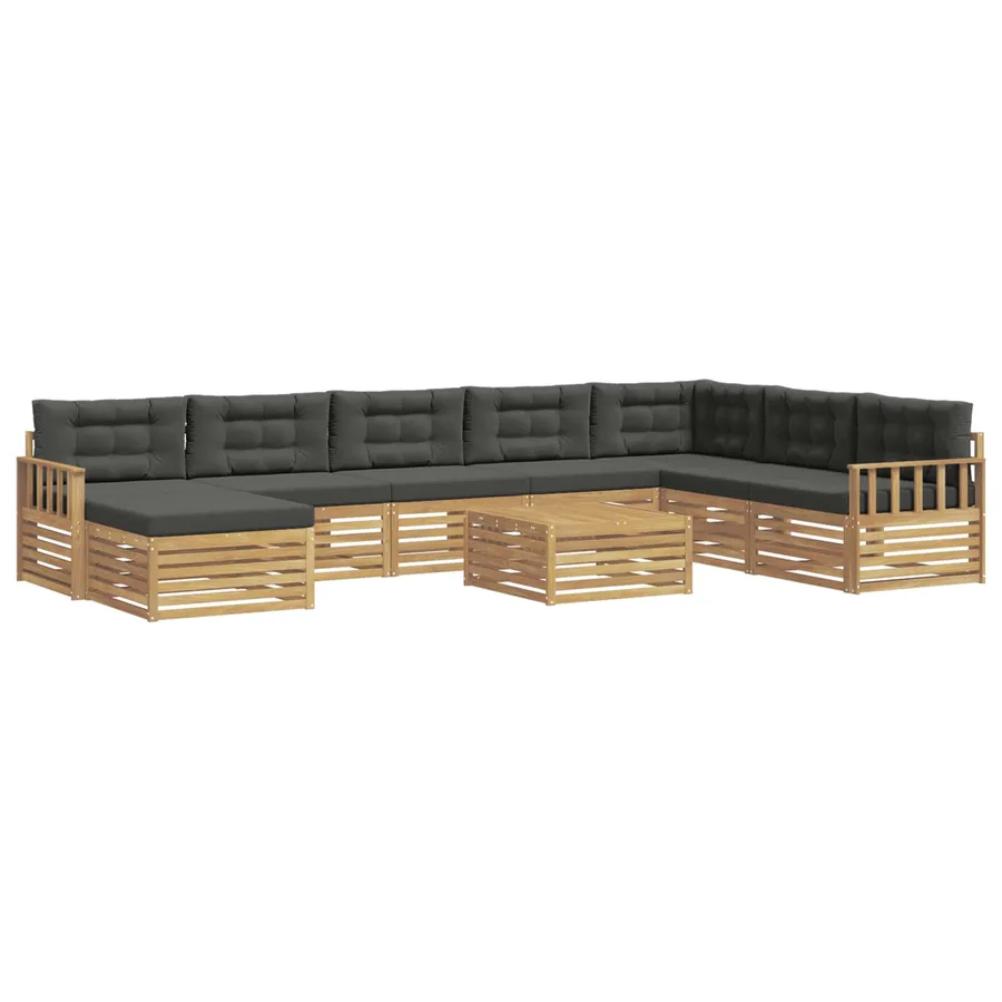 Ensemble de canapés d'extérieur 9 pc Blanc et anthracite - 2