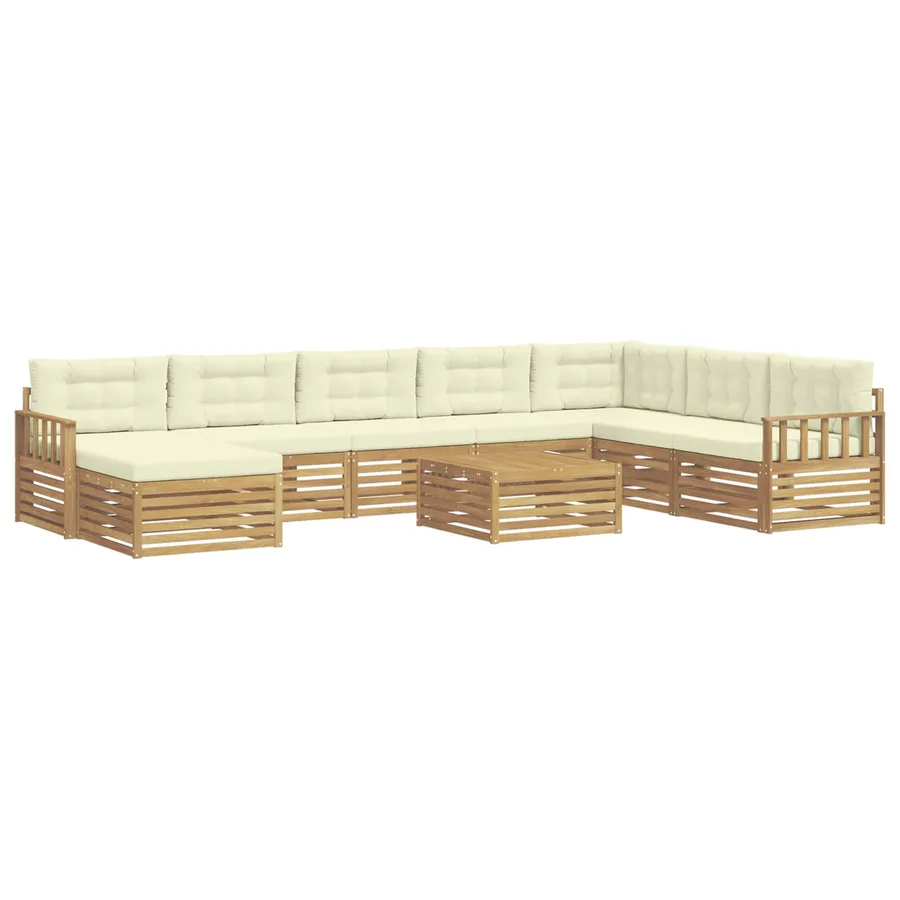 Ensemble de canapés d'extérieur 9 pc Blanc et crème - 2