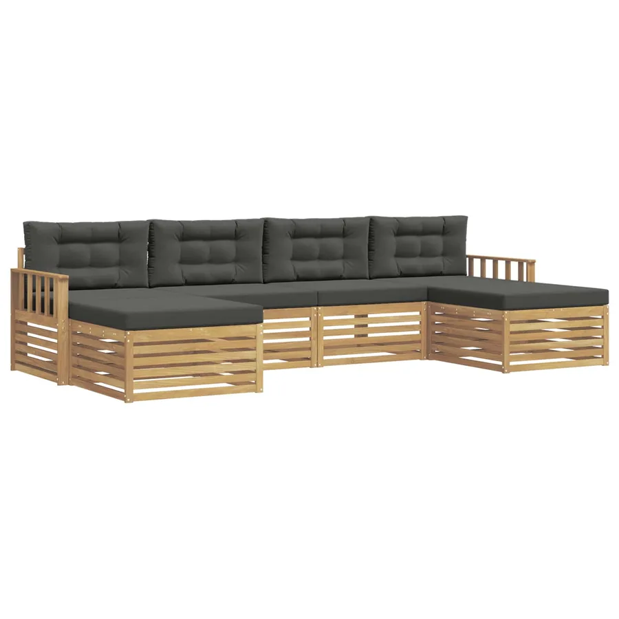 Ensemble de canapés d'extérieur 6 pc Blanc et anthracite - 2
