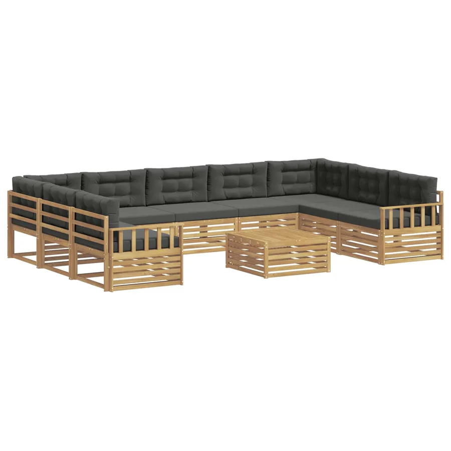 Ensemble de canapés d'extérieur 10 pc Blanc et anthracite - 2