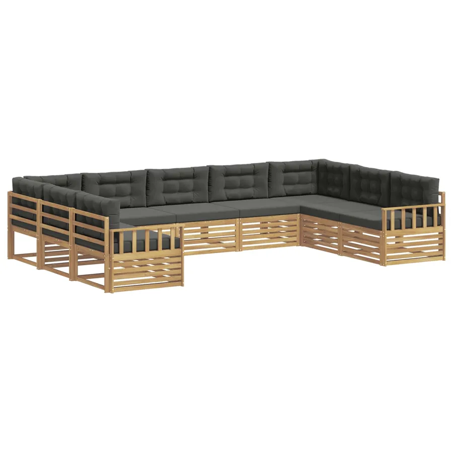 Ensemble de canapés d'extérieur 9 pc Blanc et anthracite - 2