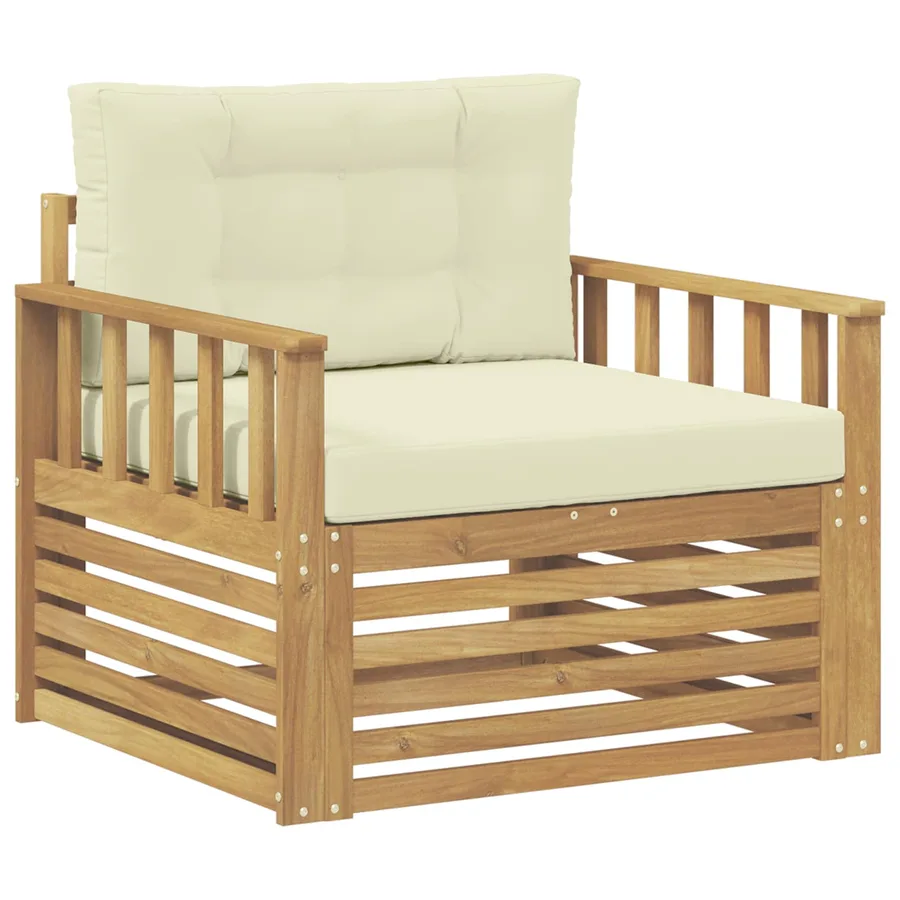 Canapé d’extérieur Polyester Blanc et crème - 2