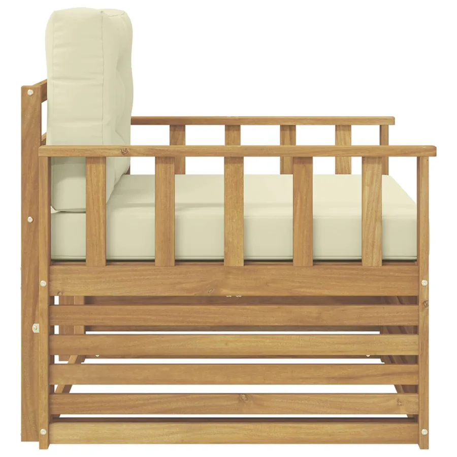 Canapé d’extérieur Polyester Blanc et crème - 4