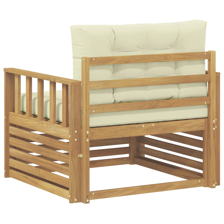 Canapé d’extérieur Polyester Blanc et crème - 5