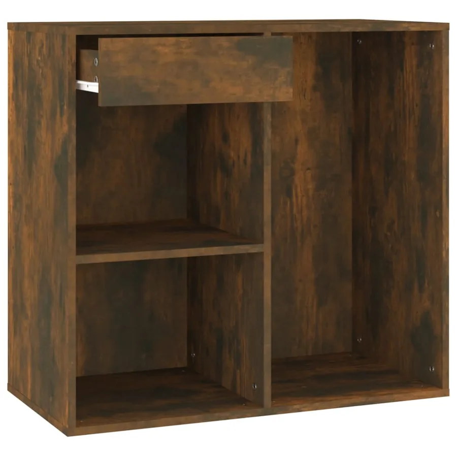 Coiffeuse à LED avec armoire Chêne fumé Bois d'ingénierie - 9