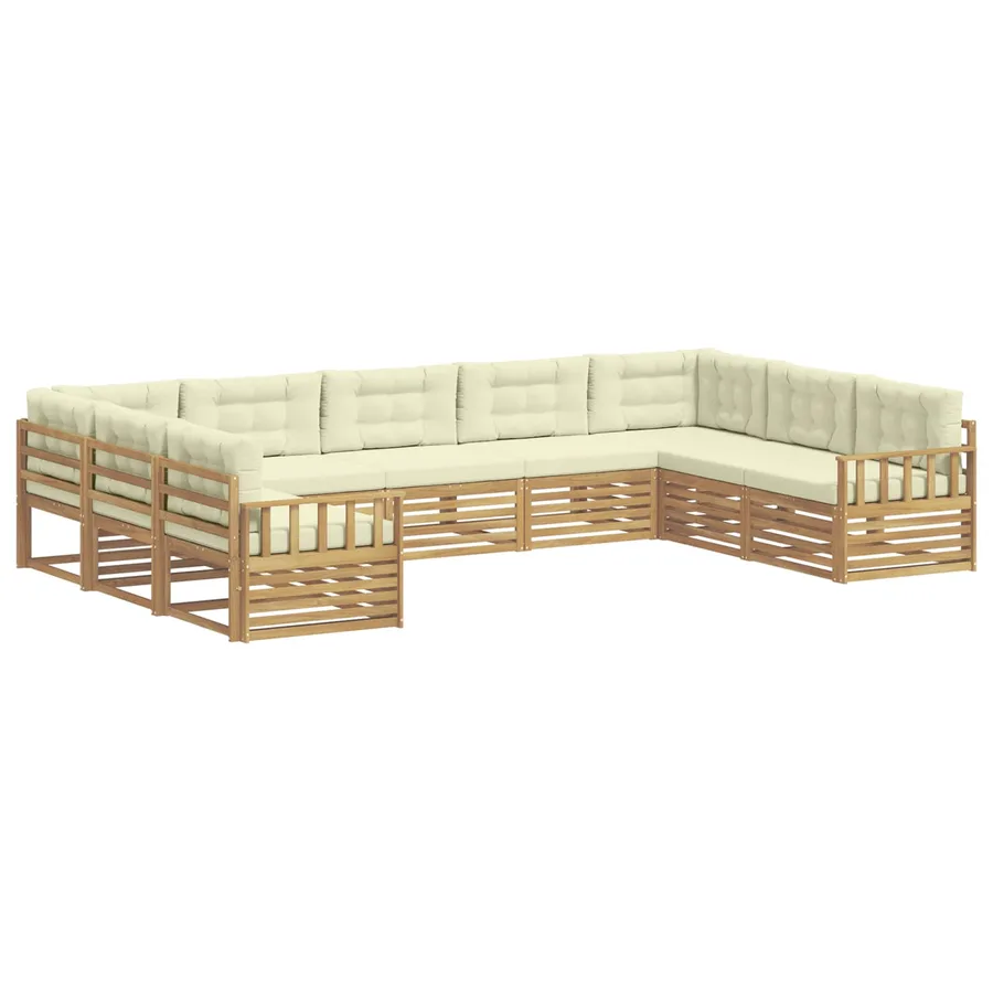Ensemble de canapés d'extérieur 9 pc Blanc et crème - 2