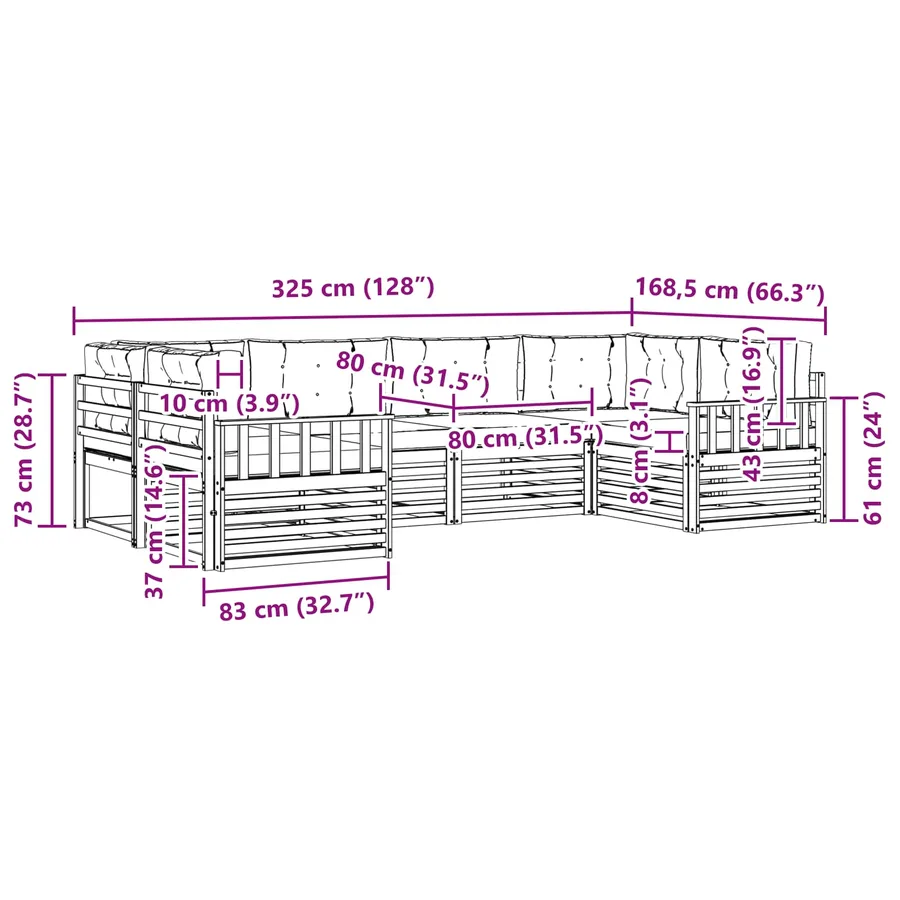 Ensemble de canapés d'extérieur 6 pc Blanc et crème - 7