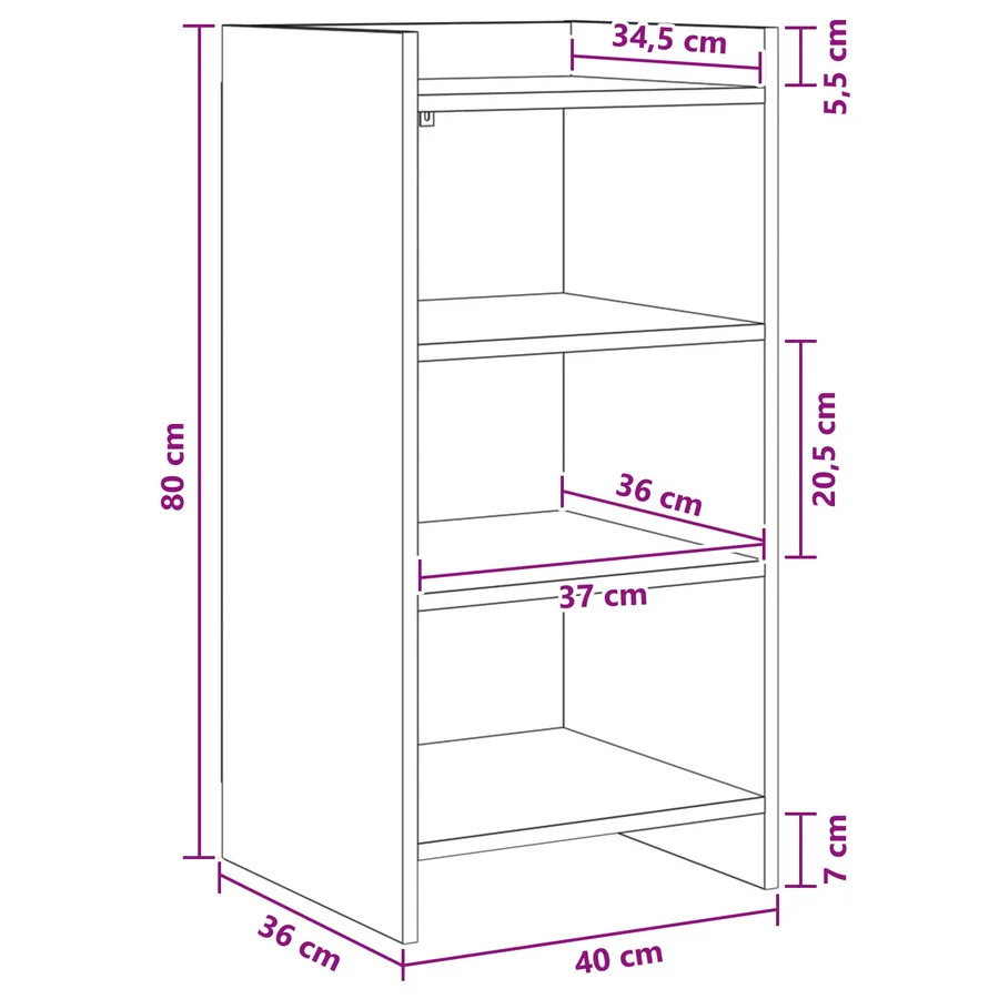 Buffet Blanc 40 x 36 x 80 cm Bois d'ingénierie - 7