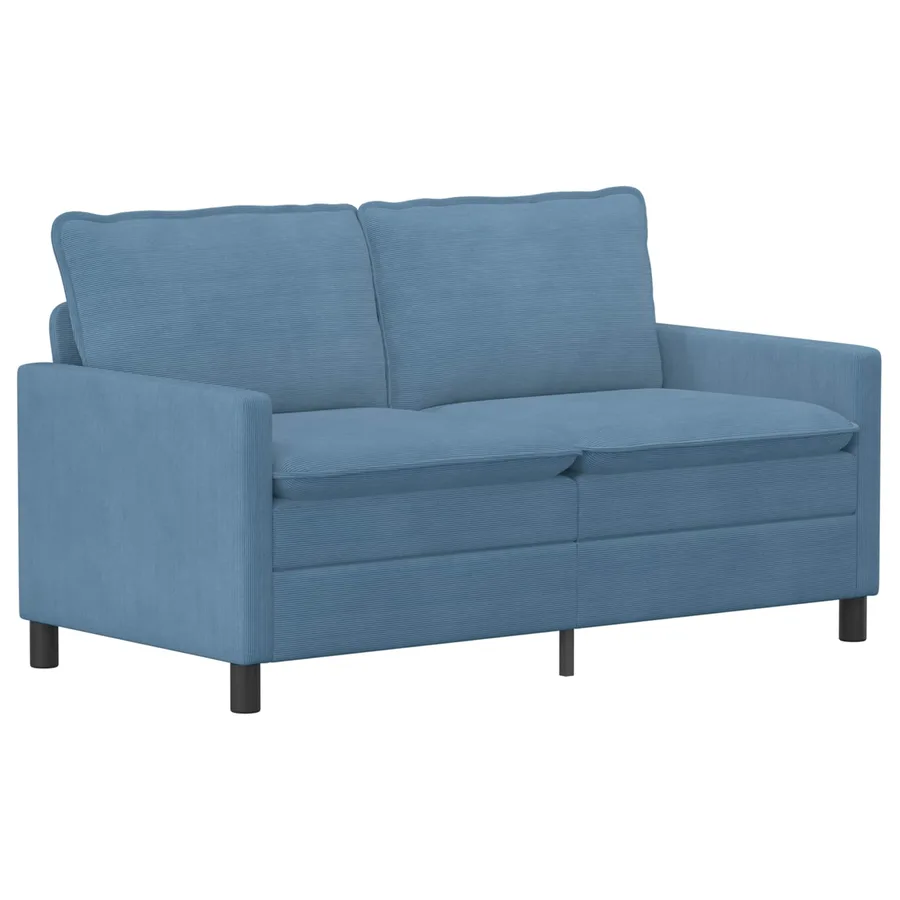 Ensemble de Canapés 2 pcs Bleu Tissu - 4