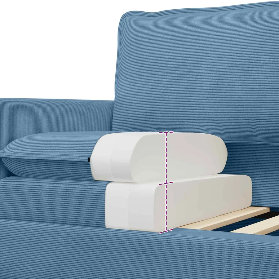 Ensemble de Canapés 2 pcs Bleu Tissu - 6