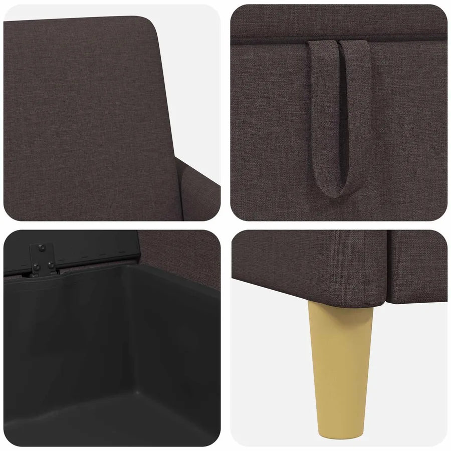 Canapé avec rangement 2 pcs Marron foncé Polyester - 6