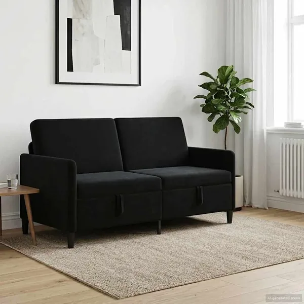 Sofa avec rangement Noir 172 x 78 x 87 cm Polyester
