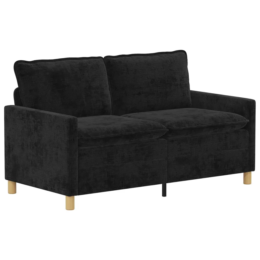 Ensemble de Canapés 2 pcs Noir Polyester - 4
