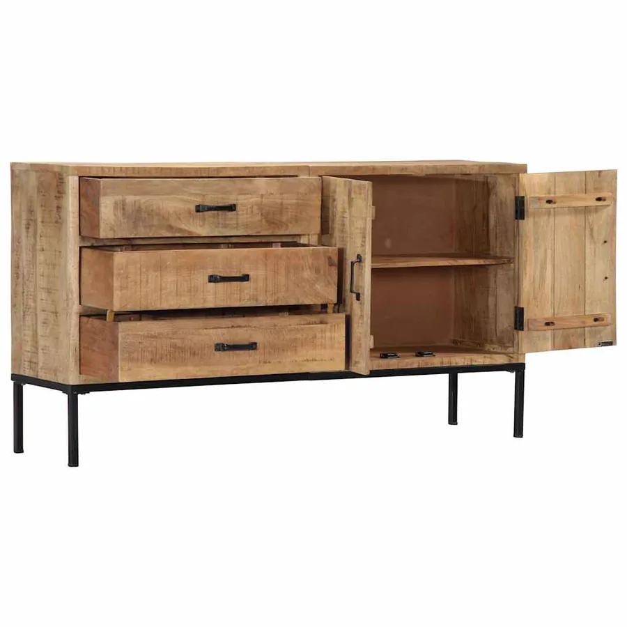 Buffet 140x35x75 cm Bois de manguier massif - 3