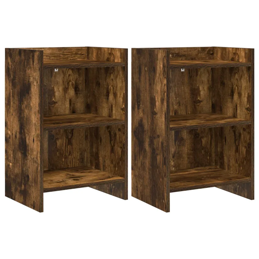 Tables de chevet 2 pcs Chêne fumé 40 x 30 x 60 cm