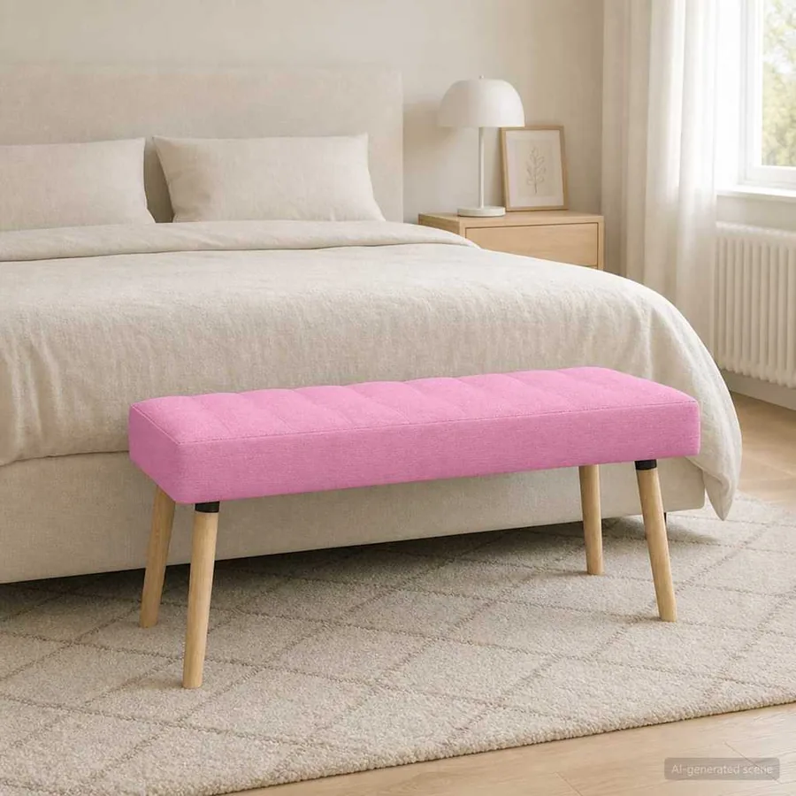 Banc capitonné canal Rose 110 x 40 x 46 cm Tissu