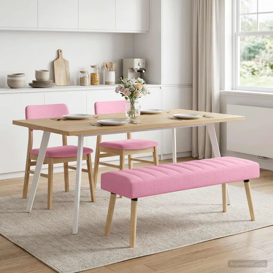 Banc capitonné canal Rose 110 x 40 x 46 cm Tissu - 3